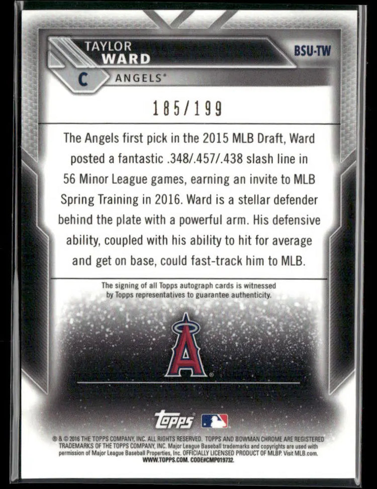 2016 Bowman Chrome Scouts Update Auto Taylor Ward /199 