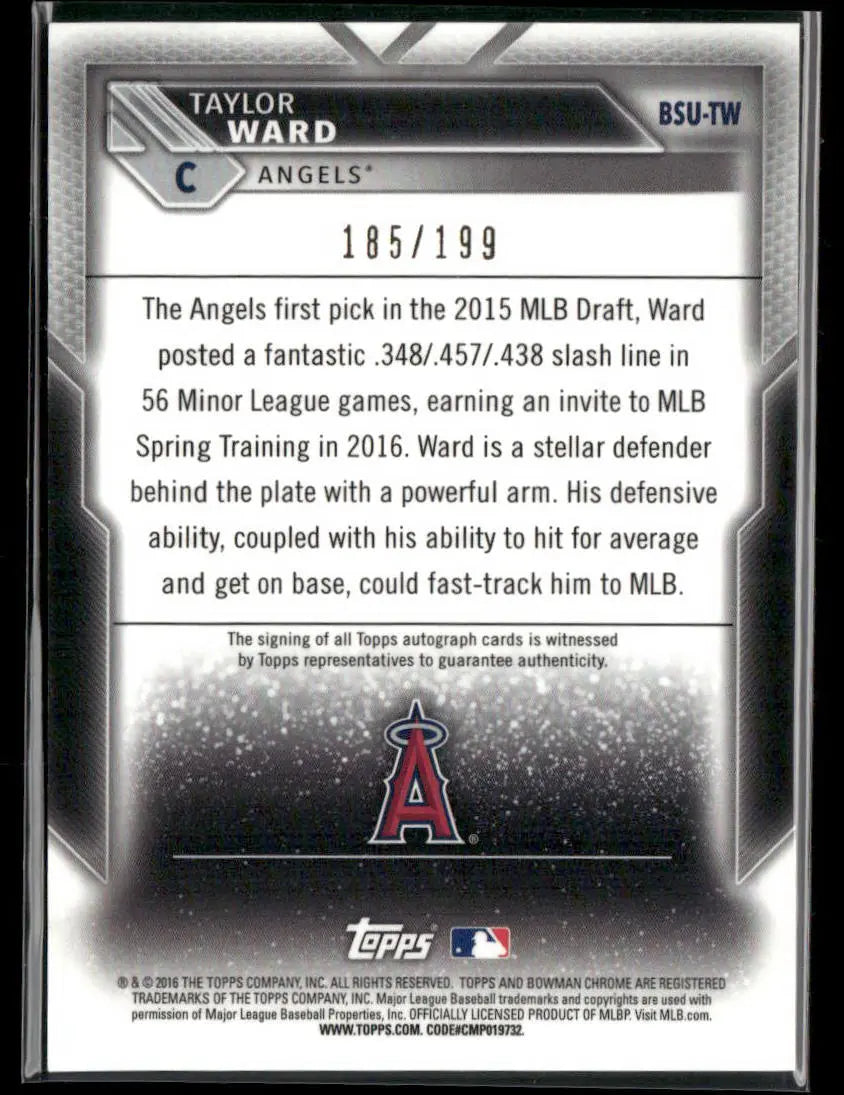 2016 Bowman Chrome Scouts Update Auto Taylor Ward /199 