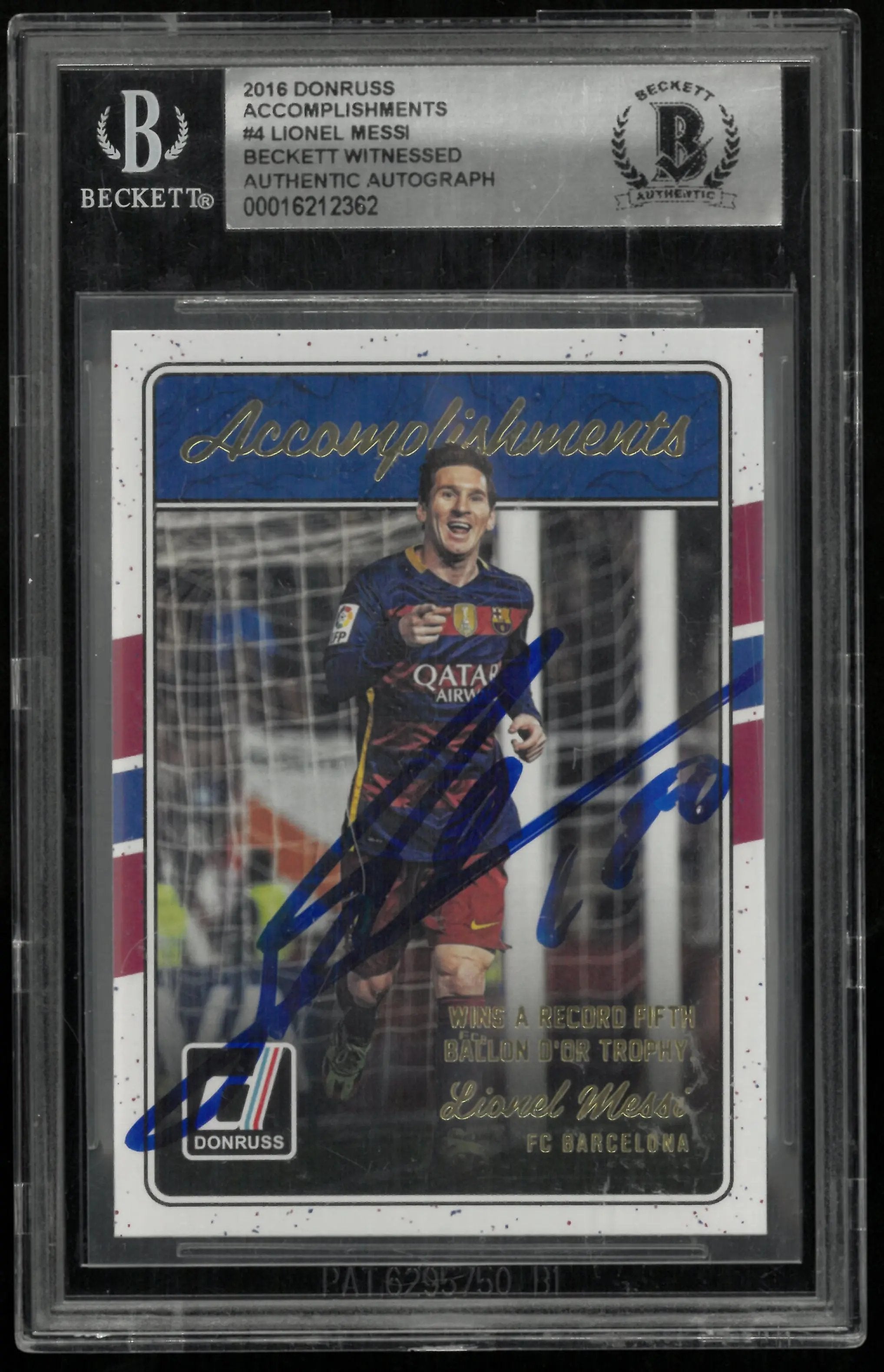 2016 Donruss Accomplishments Lionel Messi In Person Auto BGS Authentic 
