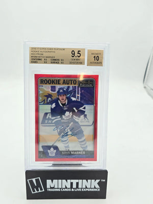 2016 O-Pee-Chee Platinum Rookie Autographs Red Prism Mitch Marner RC BGS 9.5 /50 
