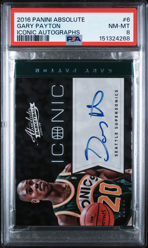 2016 Panini Absolute Iconic Auto Gary Payton #6 /60 PSA 8 