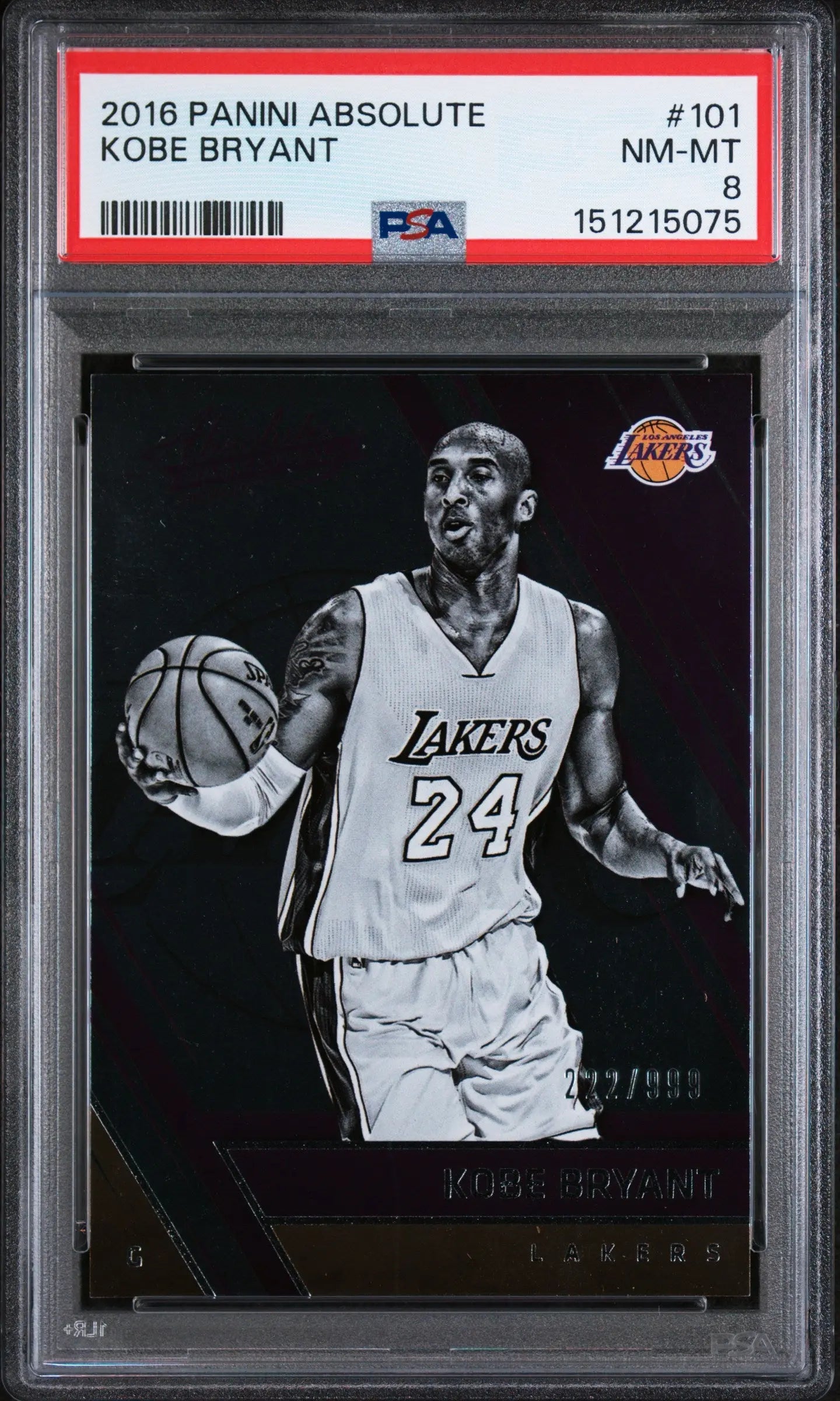 2016 Panini Absolute Kobe Bryant /999 PSA 8 