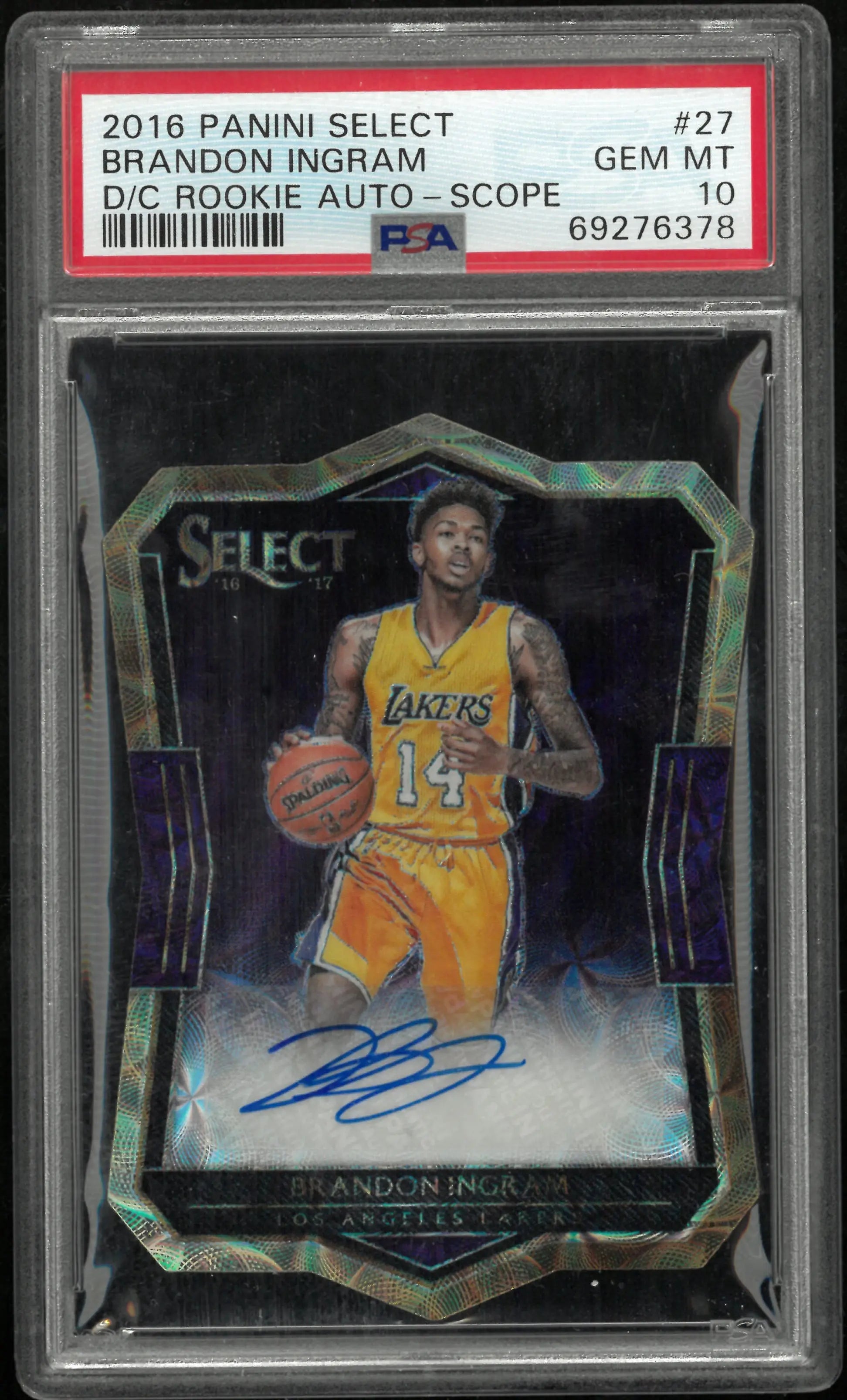 2016 Panini Die-Cut RC Rookie Auto Brandon Ingram Scope PSA 10 /49 