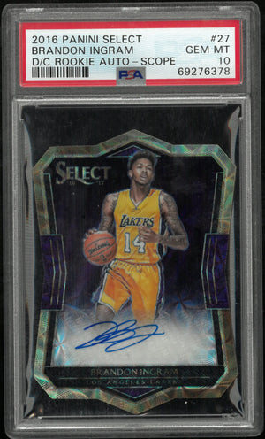 2016 Panini Die-Cut RC Rookie Auto Brandon Ingram Scope PSA 10 /49 
