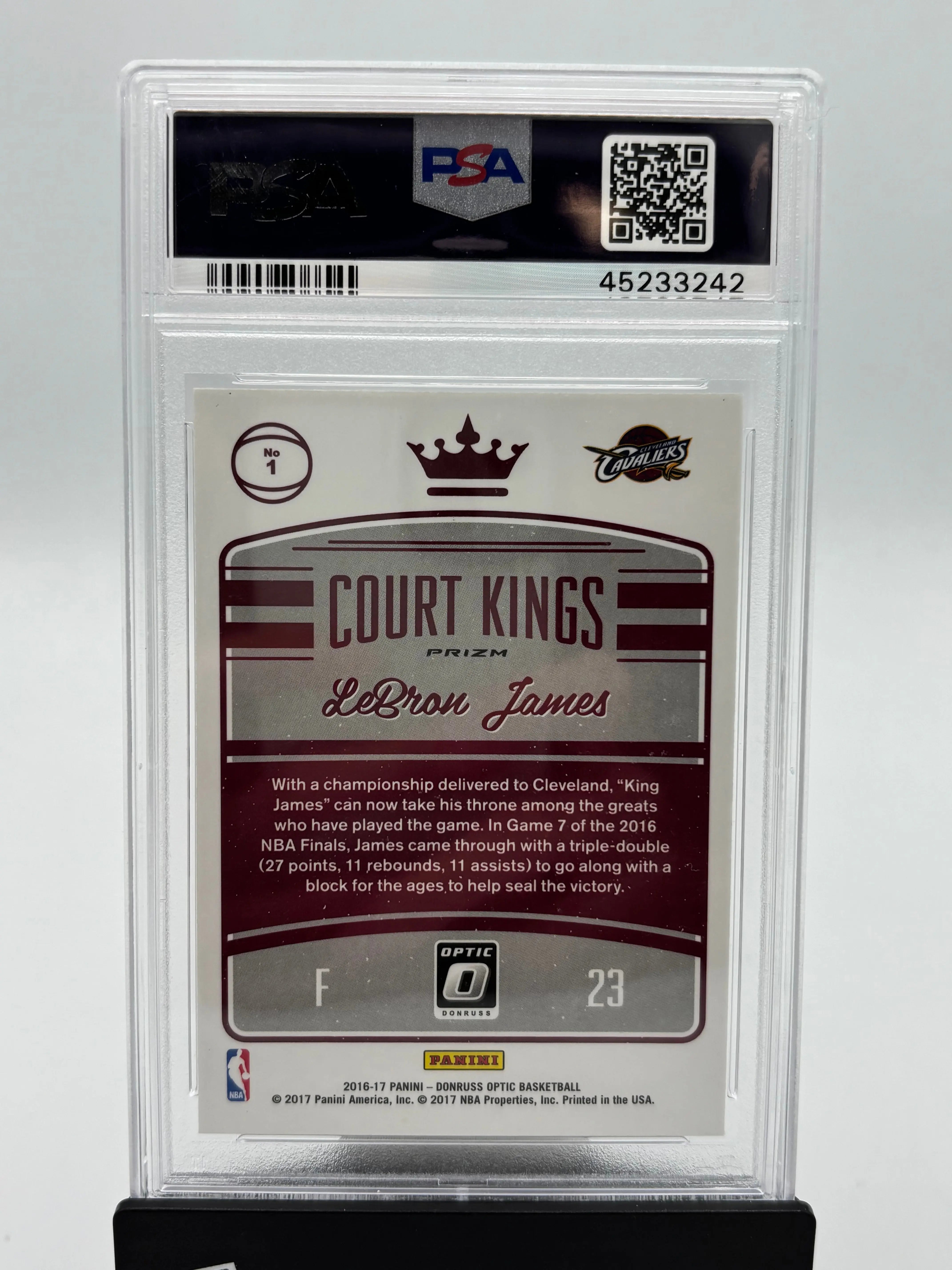 2016 Panini Donruss Optic Court Kings LeBron Jamese Holo PSA 9 