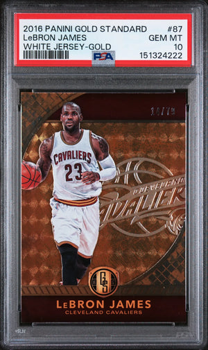 2016 Panini Gold Standard LeBron James White Jersey /79 PSA 10 