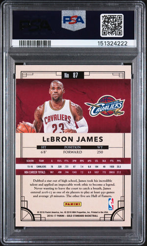 2016 Panini Gold Standard LeBron James White Jersey /79 PSA 10 