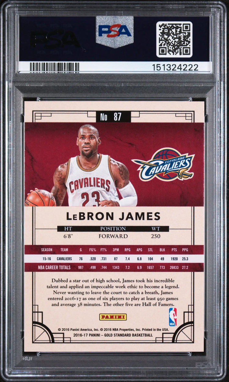 2016 Panini Gold Standard LeBron James White Jersey /79 PSA 10 