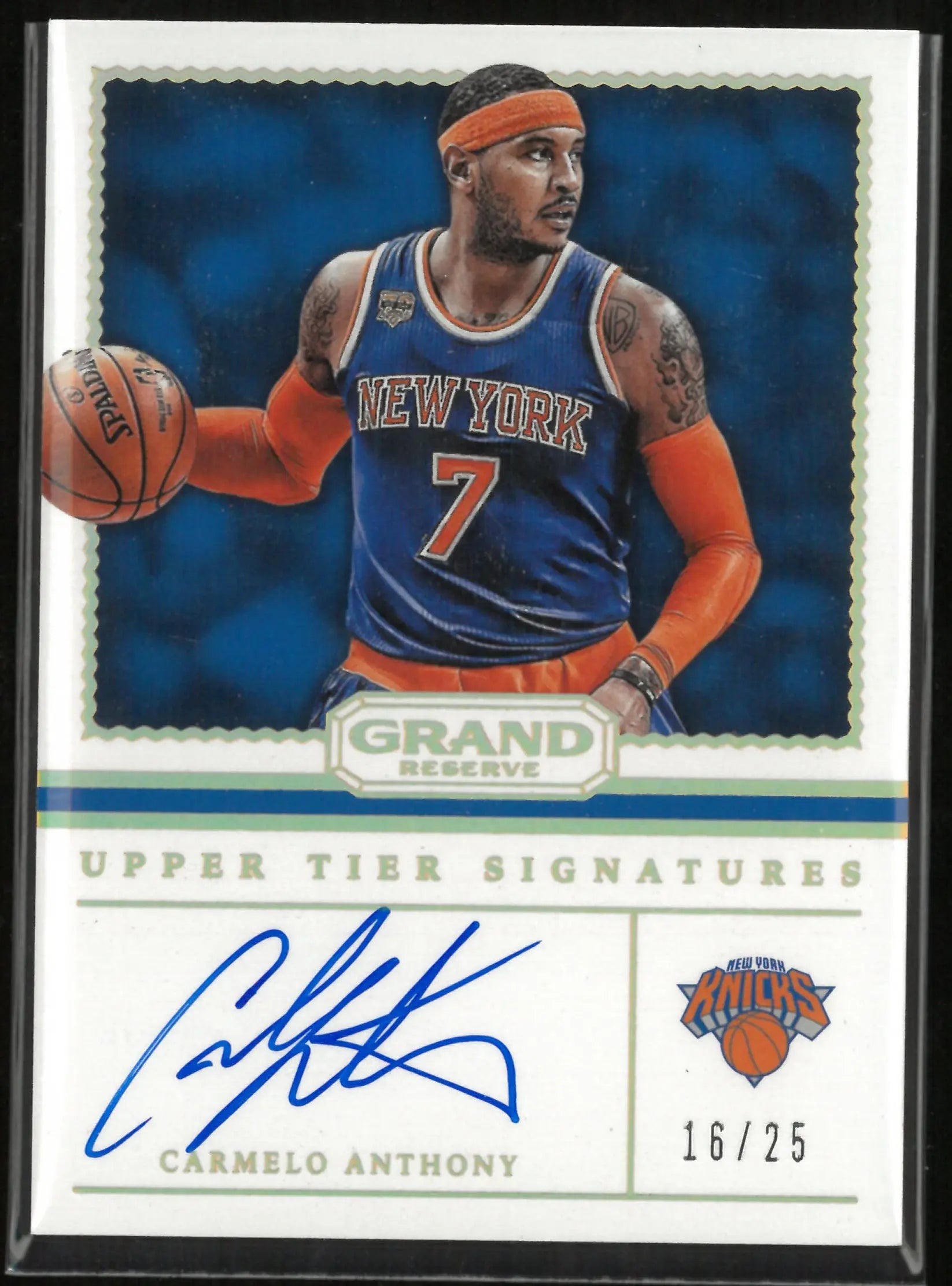 2016 Panini Grand Reserve Upper Tier Signature Carmelo Anthony 16/25 