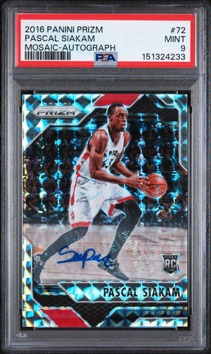 2016 Panini Prizm Mosaic Rookie Autograph Pascal Siakam Auto RC PSA 9 
