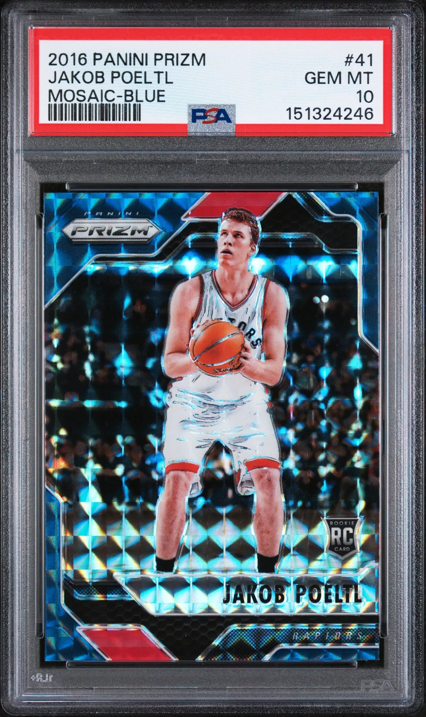 2016 Panini Prizm Mosaic Rookie Jakob Poeltl Blue RC PSA 10 