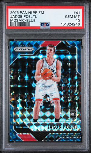 2016 Panini Prizm Mosaic Rookie Jakob Poeltl Blue RC PSA 10 