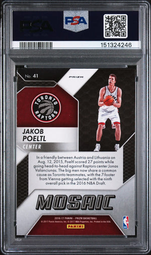 2016 Panini Prizm Mosaic Rookie Jakob Poeltl Blue RC PSA 10 