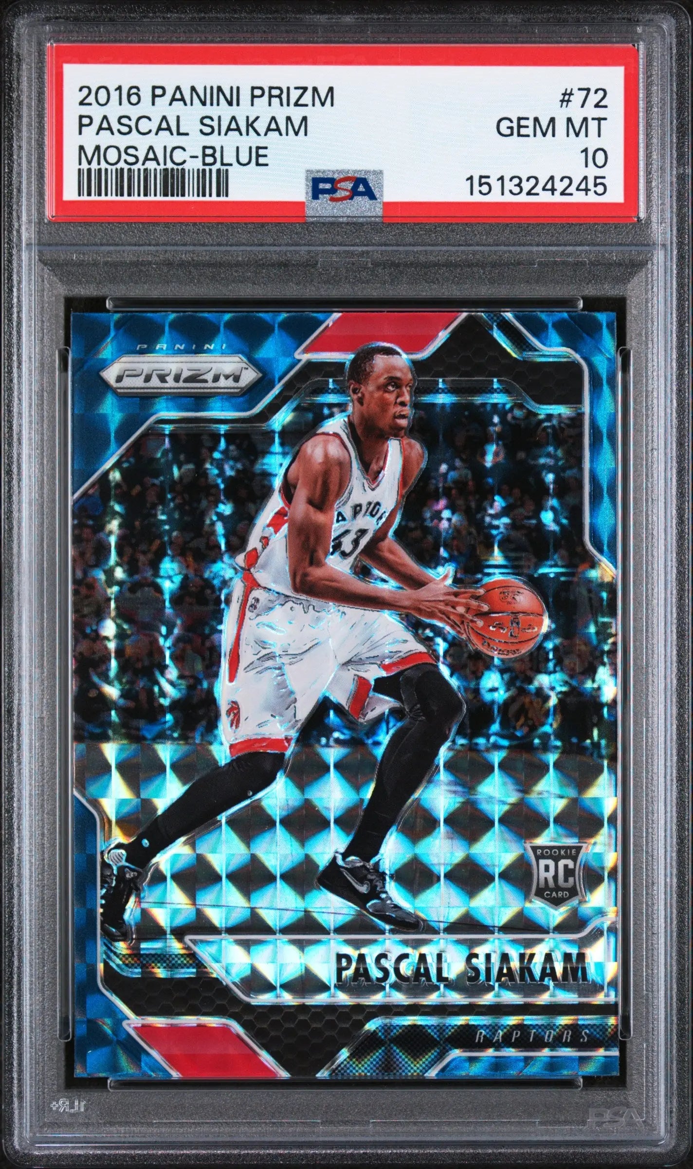 2016 Panini Prizm Mosaic Rookie Pascal Siakam Blue RC PSA 10 
