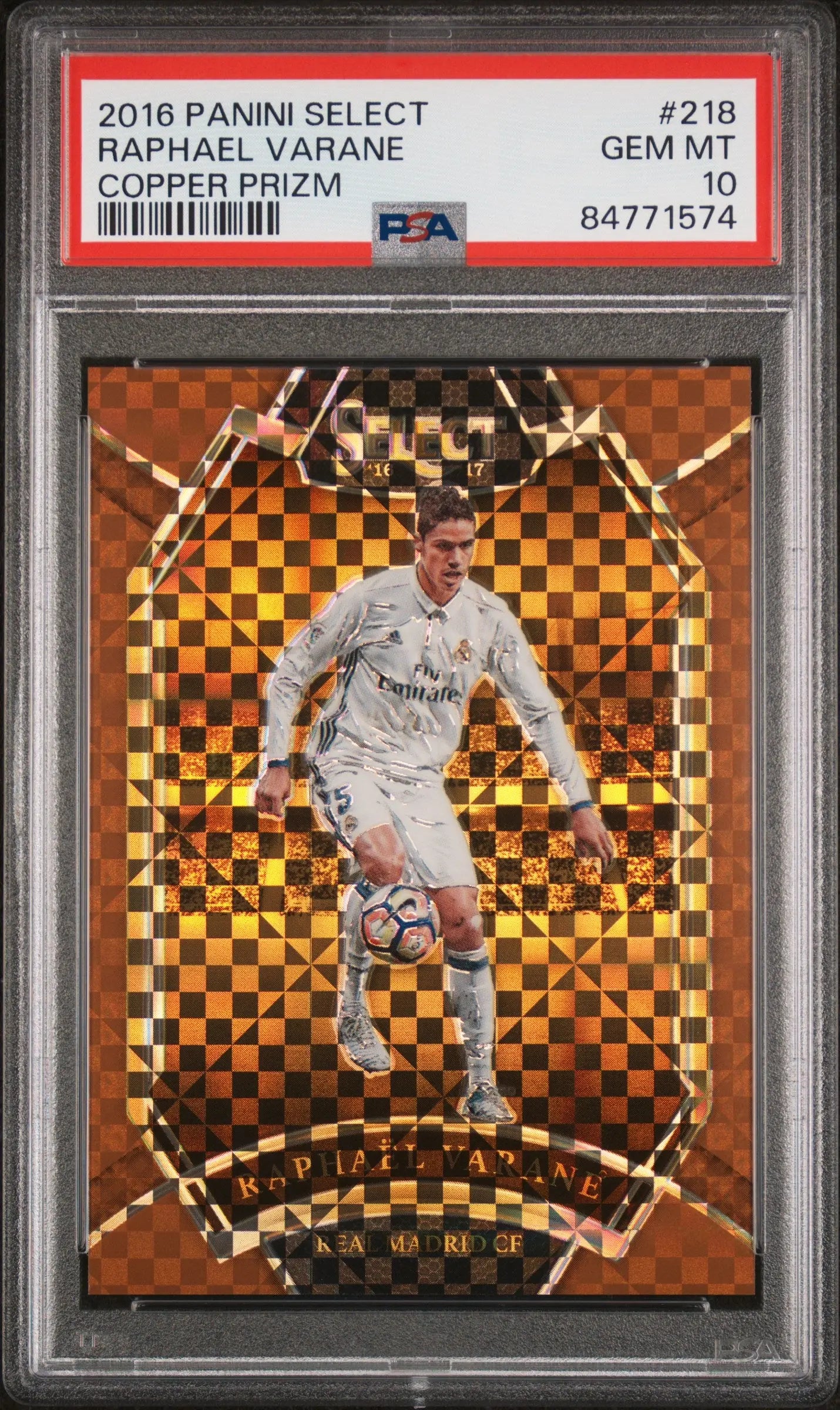 2016 Panini Select Raphael Varane Copper Prizm /49 PSA 10 