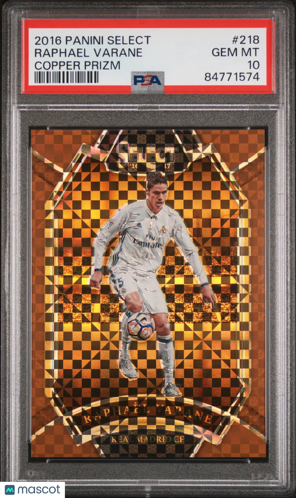 2016 Panini Select Raphael Varane Copper Prizm PSA 10 /49 