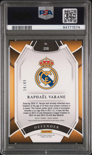 2016 Panini Select Raphael Varane Copper Prizm PSA 10 /49 