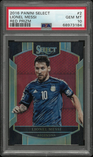 2016 Panini Select Soccer Lionel Messi #2 Red Prizm PSA 10 /199 