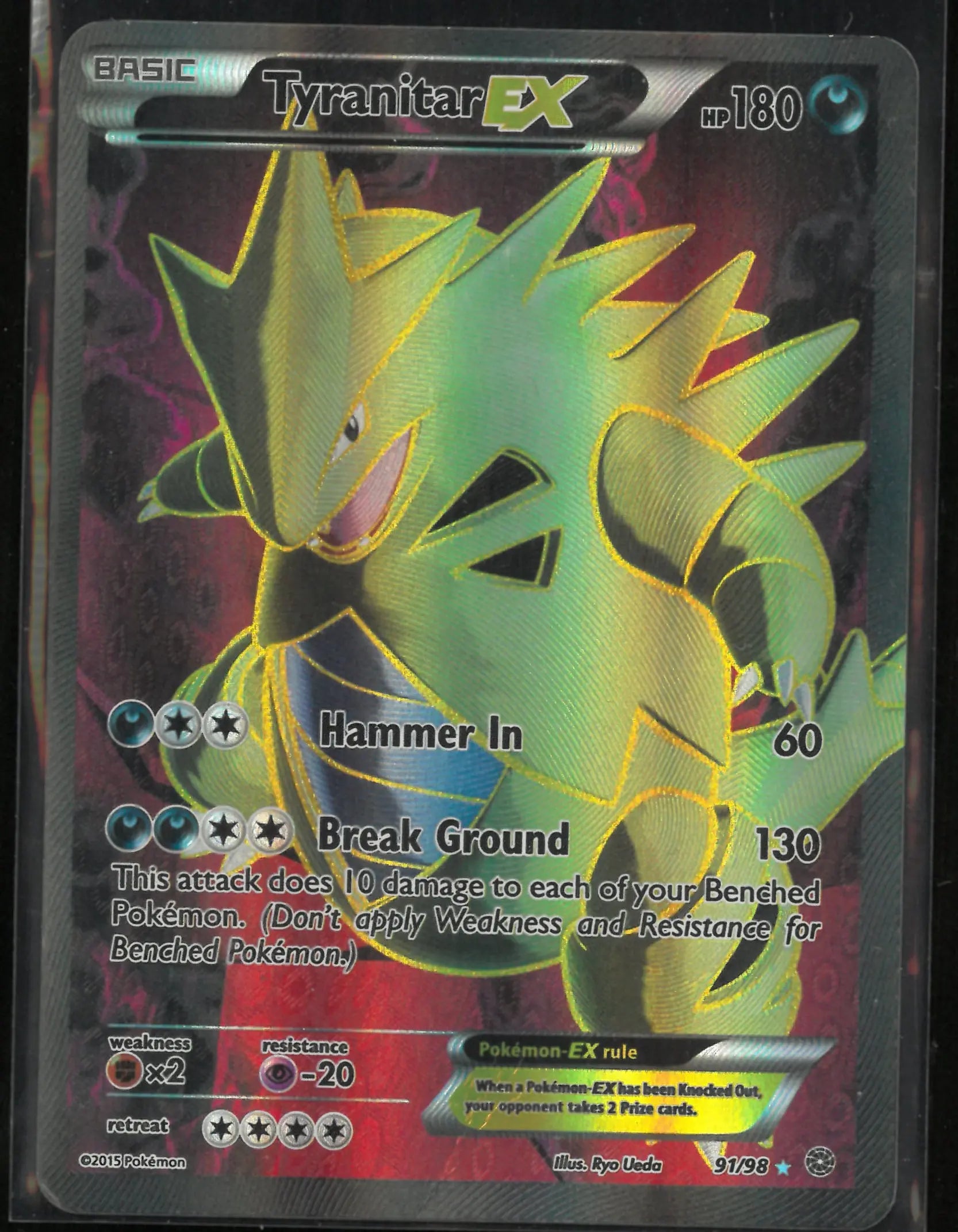 2016 Pokemon Ancient Origins Ultra Rare Tyranitar EX 91/98 