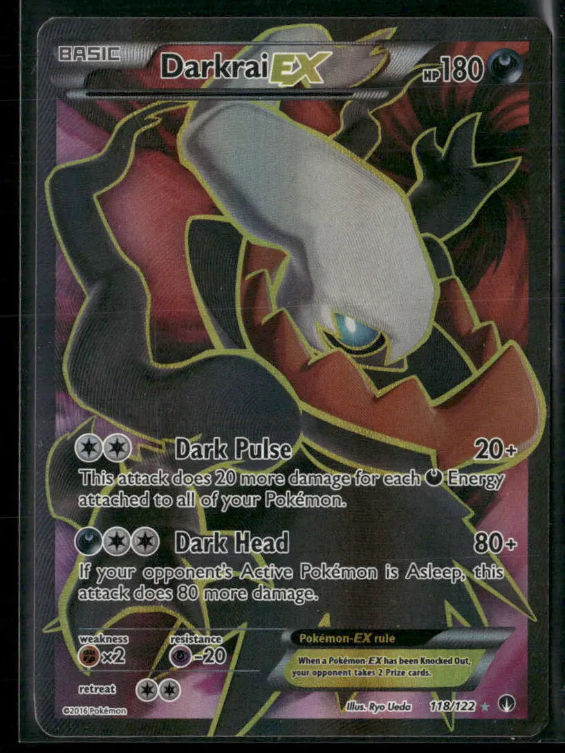 2016 Pokemon BREAKpoint Ultra Rare Full Art Darkrai EX 118/122 MP 
