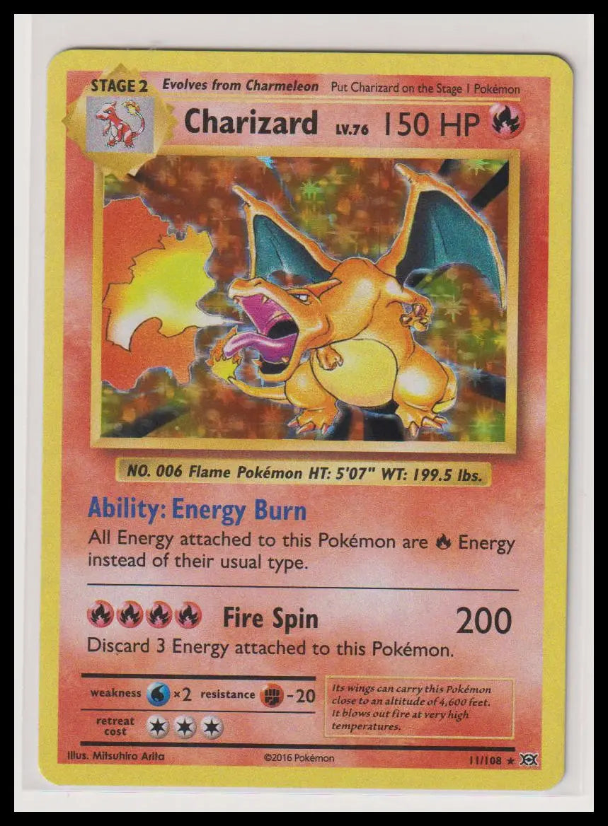 2016 Pokemon Evolution Charizard Holo 11/108 (B) 