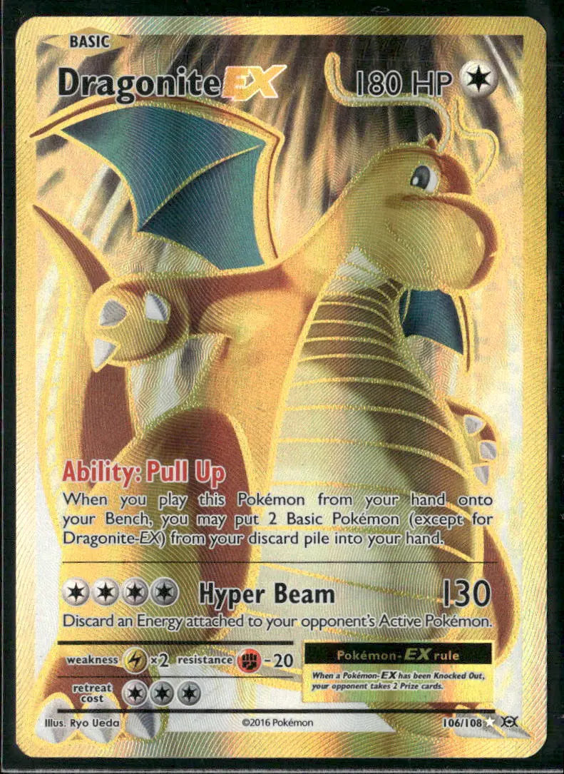 2016 Pokemon Evolutions Full Art Dragonite EX 106/108 