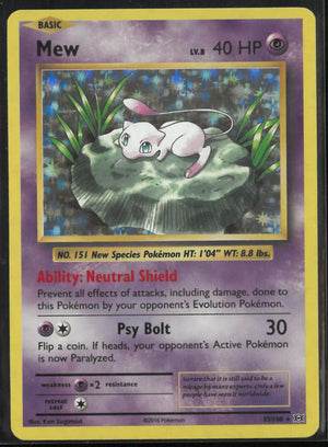 2016 Pokemon Evolutions Holofoil Rare Mew 53/108 