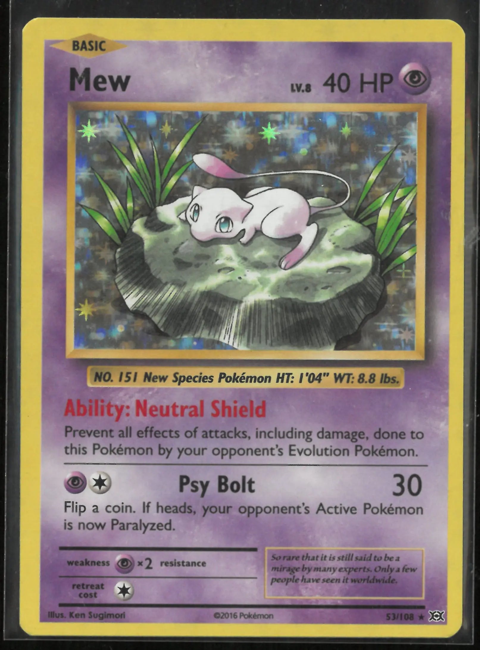 2016 Pokemon Evolutions Mew Holo 53/108 