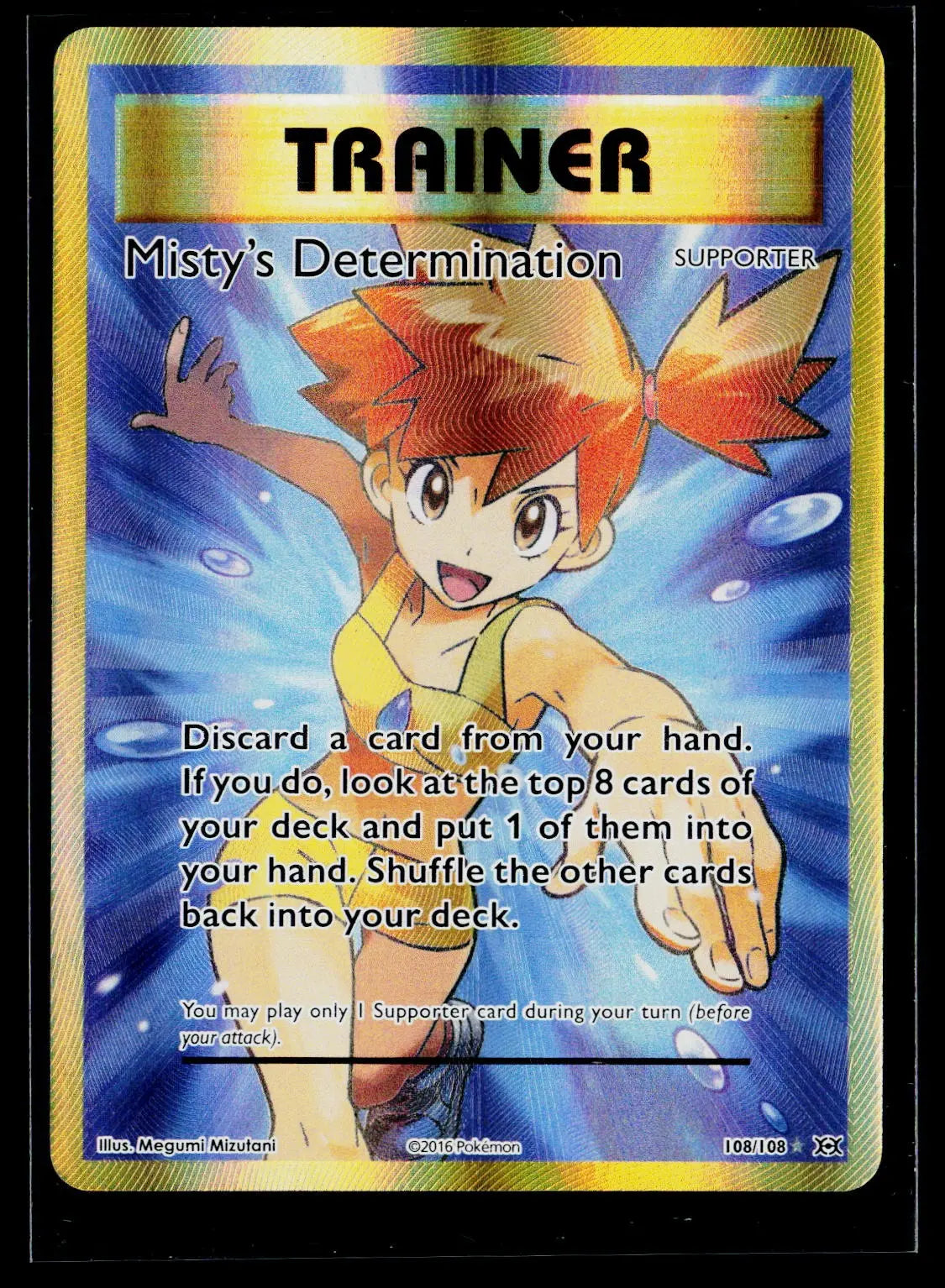 2016 Pokemon Evolutions Misty's Determination Full Art Ultra Rare 108/108 