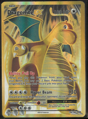 2016 Pokemon Evolutions Ultra Rare Dragonite EX 106/108 
