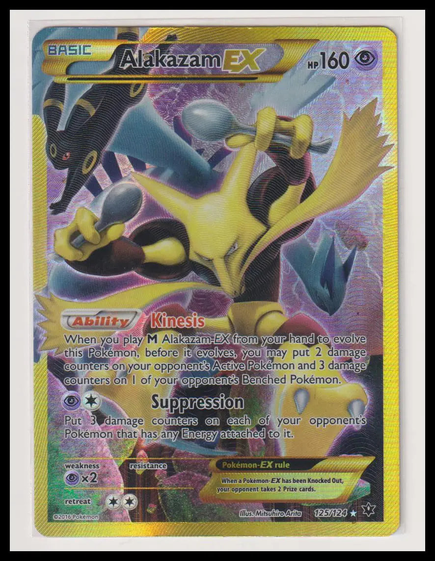 2016 Pokemon Fates Collide Alakazam EX 125/124 HP 