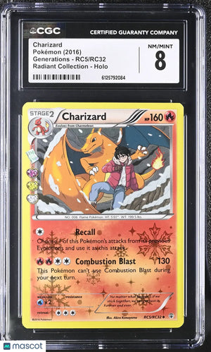 2016 Pokemon Generations Charizard Holo CGC 8 #RC5/RC32 