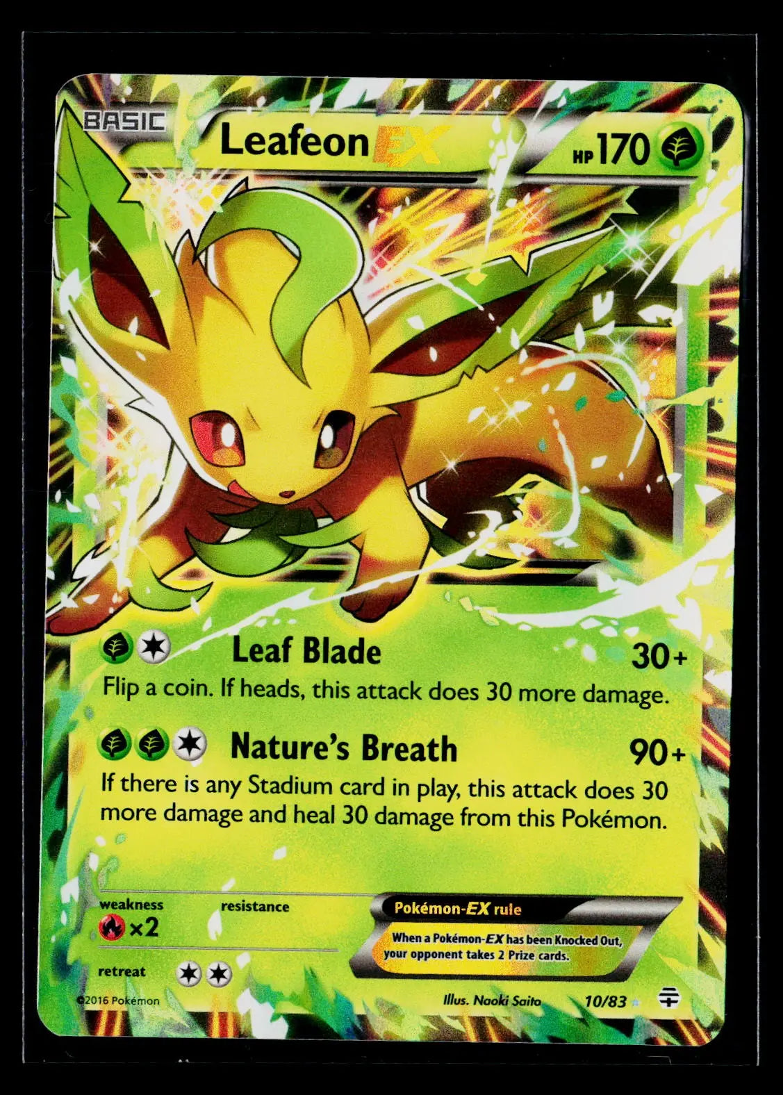 2016 Pokemon Generations Leafeon EX Holofoil Ultra Rare 10/83 