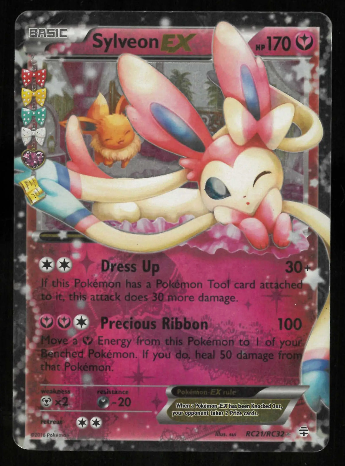 2016 Pokemon Generations Radiant Collection Sylveon EX Ultra Rare RC21 LP 