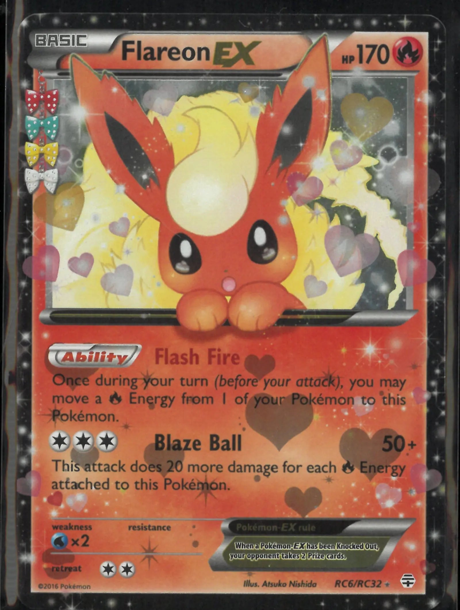 2016 Pokemon Generations: Radiant Collection Ultra Rare Flareon EX RC6 