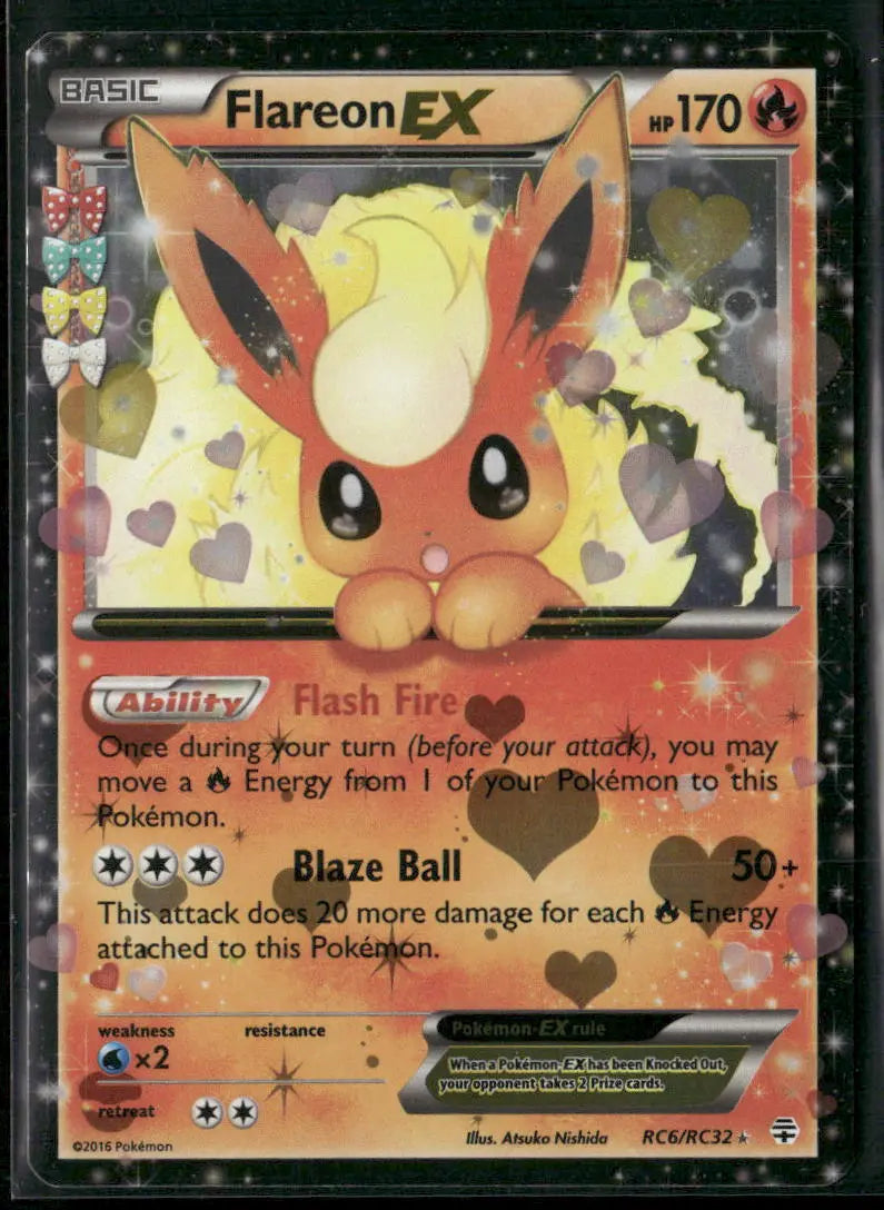 2016 Pokemon Generations: Radiant Collection Ultra Rare Flareon EX RC6/RC32 
