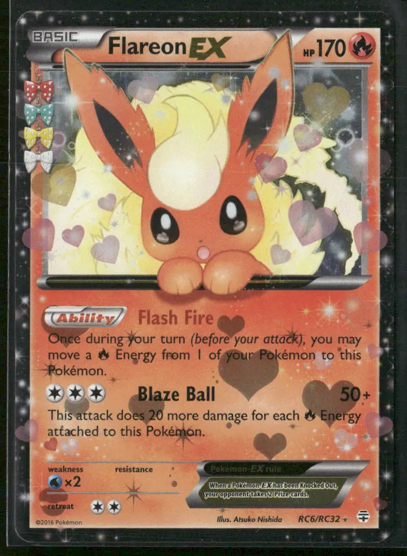 2016 Pokemon Generations: Radiant Collection Ultra Rare Flareon EX RC6/RC32 