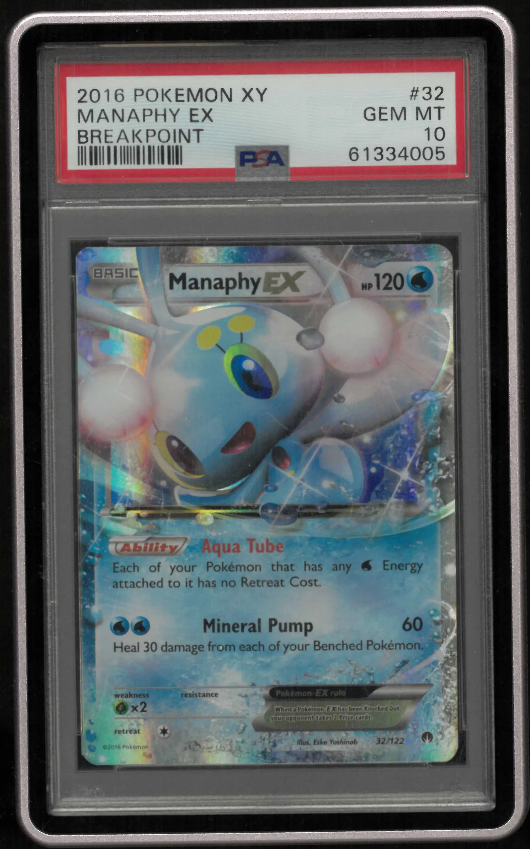 2016 Pokemon XY Breakpoint Manaphy Ex 32/122  PSA 10 
