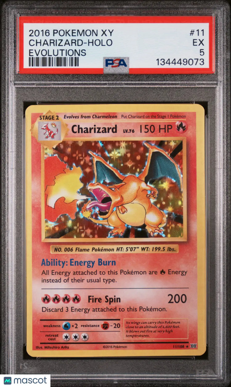 2016 Pokemon XY Evolutions Charizard Holo Evolutions PSA 5 11/108 