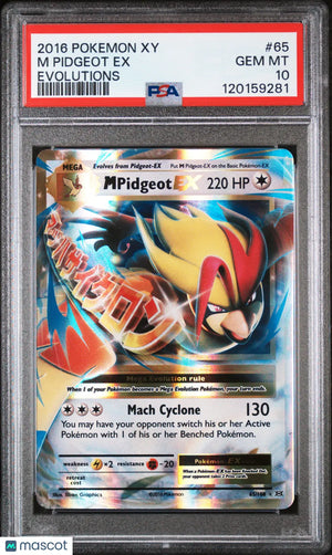 2016 Pokemon XY Evolutions M Pidgeot EX PSA 10 65/108 