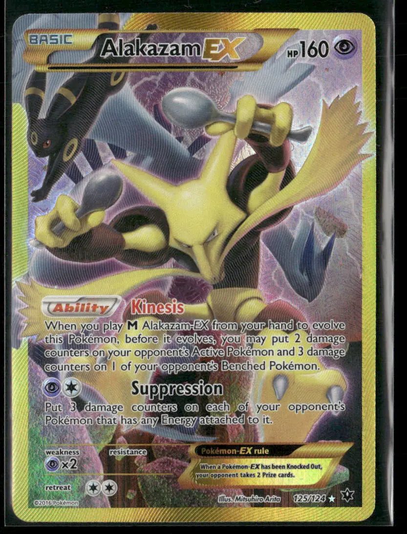 2016 Pokemon XY - Fates Collide Secret Rare Alakazam EX 125/124 