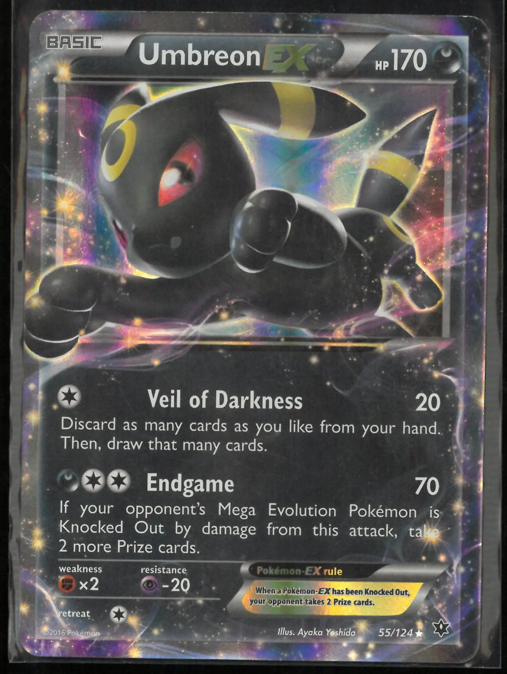 2016 Pokemon XY - Fates Collide Ultra Rare Umbreon EX 55 
