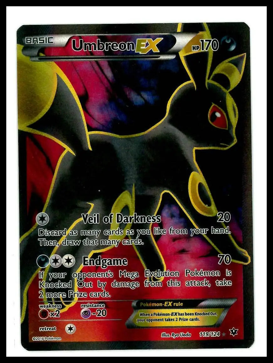2016 Pokemon XY Fates Collide Umbreon EX 119/124 LP 