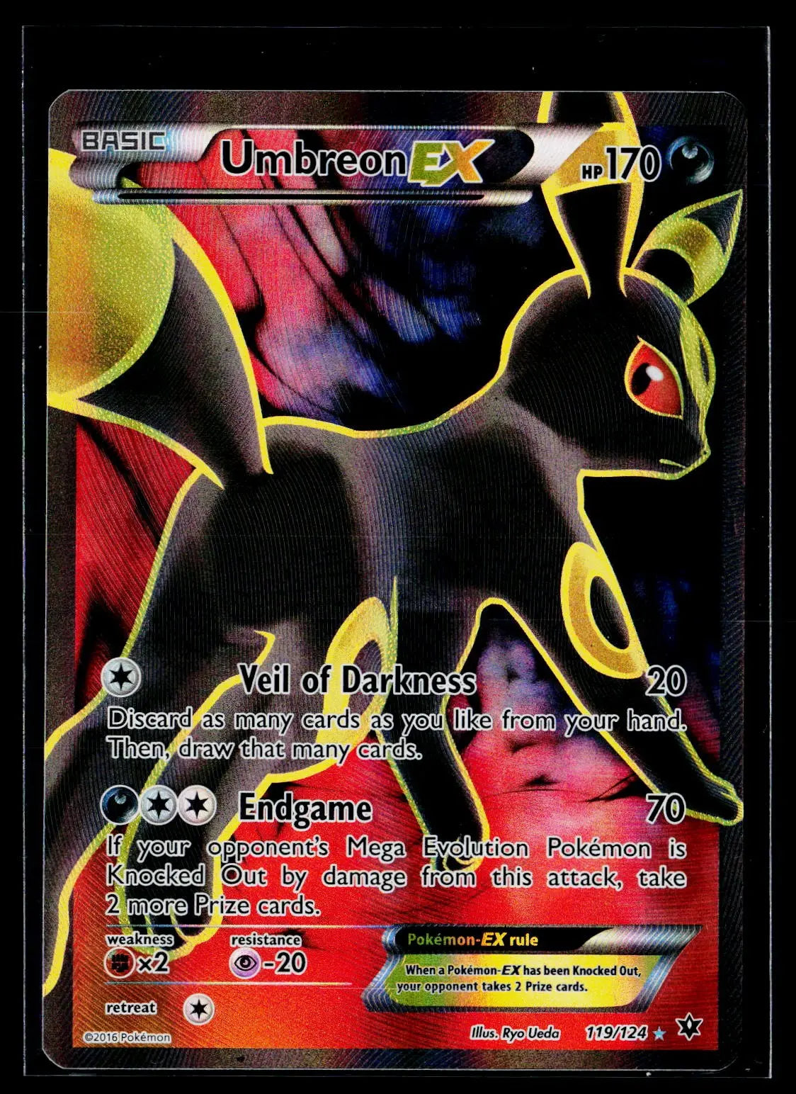 2016 Pokemon XY Fates Collide Umbreon EX Full Art Holofoil Ultra Rare 119/124 