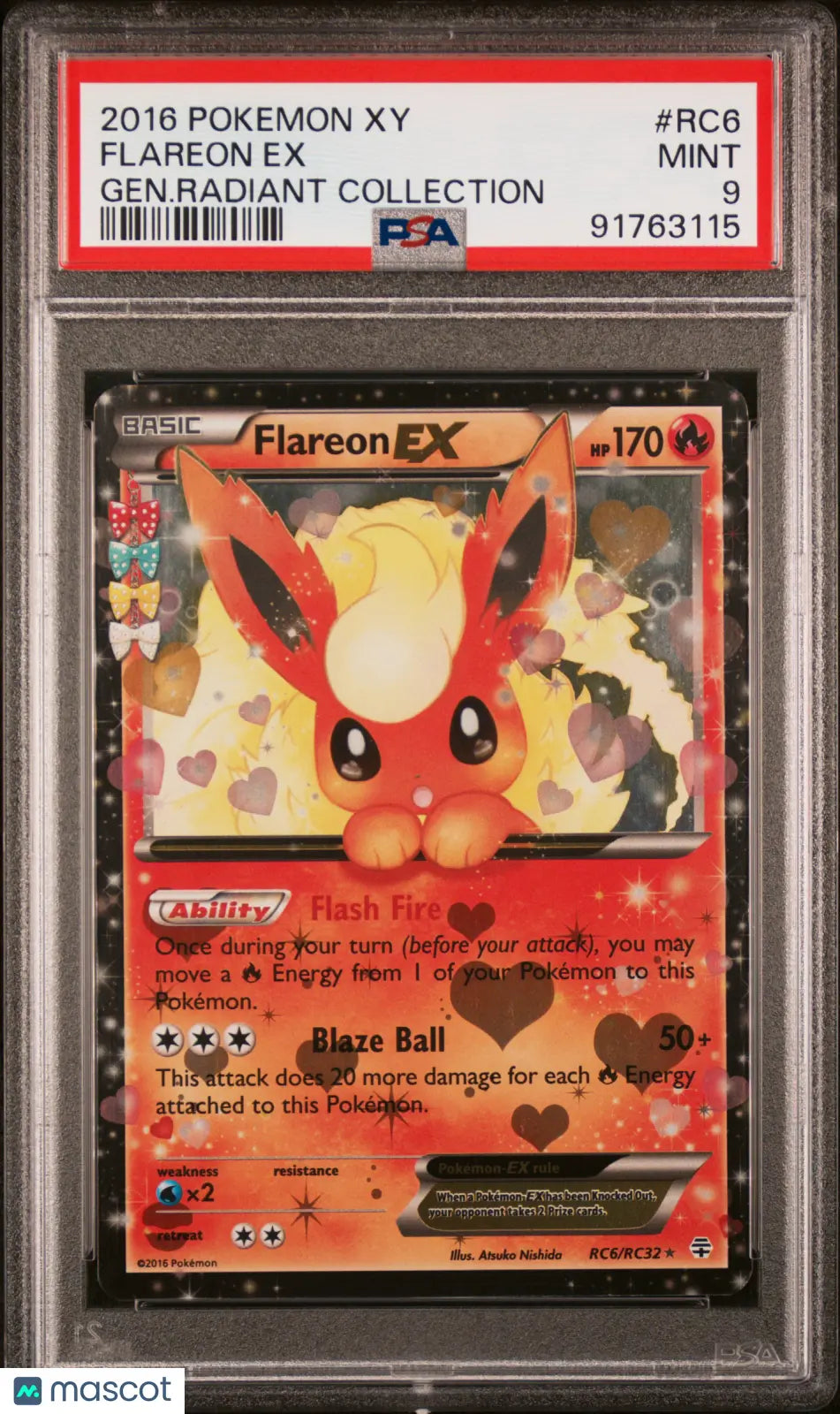 Flareon EX PSA 10 2016年 日本版 2016 ブースターEX PSA 10 #007