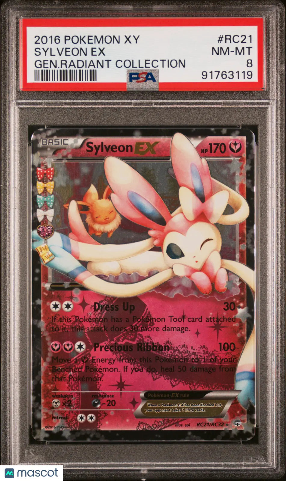 2016 Pokemon XY Generations Radiant Collection Sylveon EX #RC21 PSA 8 