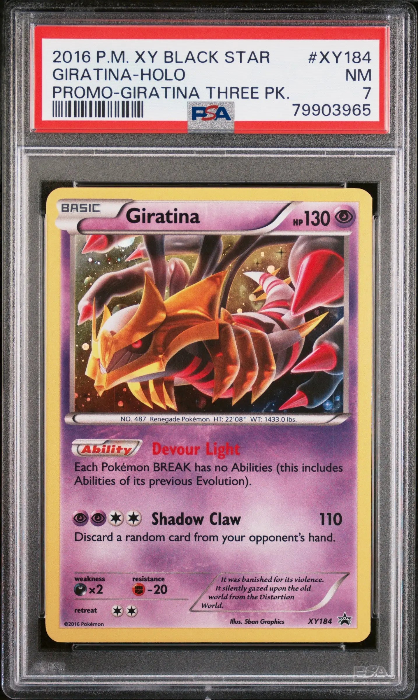 2016 Pokemon Xy Black Star Promo #XY184 Giratina Holo PSA 7 