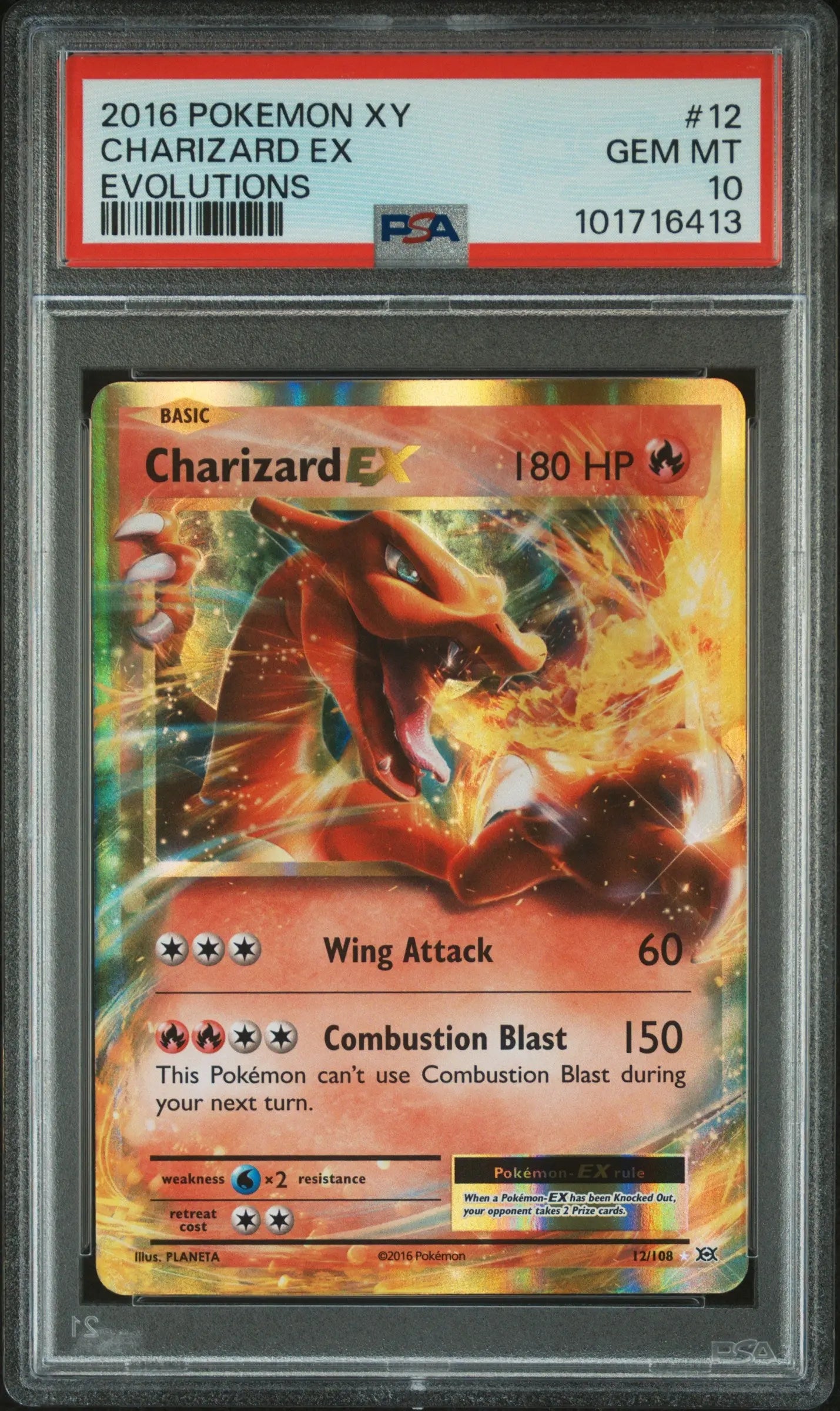 2016 Pokemon Xy Evolutions Charizard EX Evolutions PSA 10 #12 
