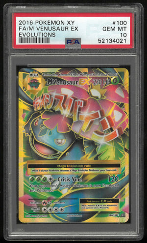2016 Pokemon Xy Evolutions M Venusaur Ex 100/108 PSA 10 