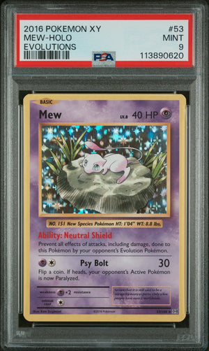 2016 Pokemon Xy Evolutions Mew-Holo 53/108 PSA 9 